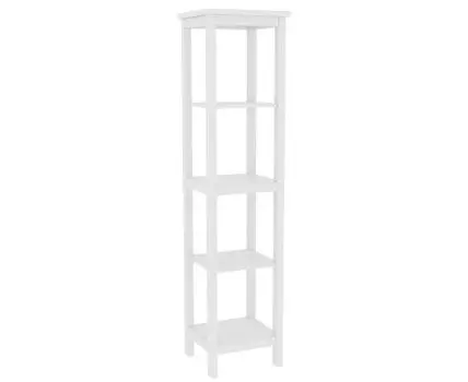 Стеллаж 420 Кантри, массив сосны, цвет белый
