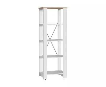 Стеллаж Джастин 13.354 белый PE шагрень / дуб белый exclusive OW D4430