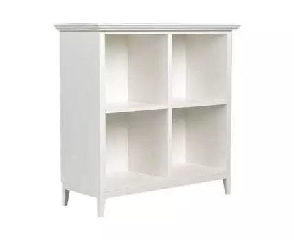 Стеллаж Джуниор Массив Бука (90 см, 40 см, С задней стенкой, Белый, 90 см)