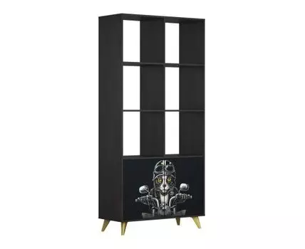 Стеллаж Фьюжн (200 см, 40 см, С задней стенкой, Черный, 95)