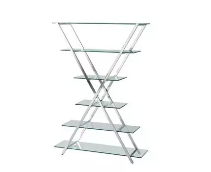 Стеллаж Гейт прозрачное стекло сталь серебро