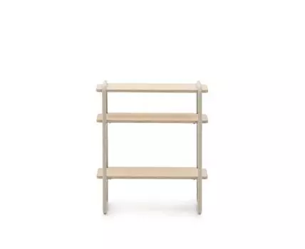 Стеллаж из ясеневого шпона цвета Tinn с бежевой металлической конструкцией, 70 x 60