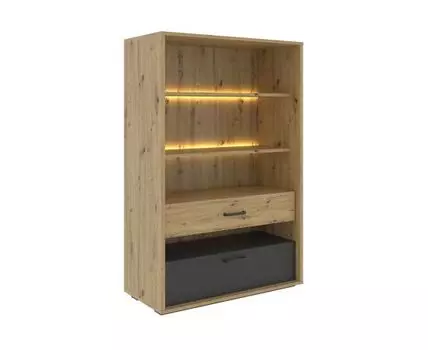 Стеллаж Кубо (140 см, 40 см, С блоком питания, С задней стенкой, Серый, 90 см)