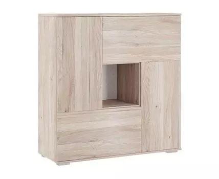 Стеллаж Лайк (110 см, 40 см, Полки, С задней стенкой, Светлое дерево, 105)