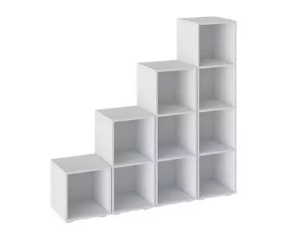 Стеллаж Литл (140 см, 35 см, С задней стенкой, Белый, 140)