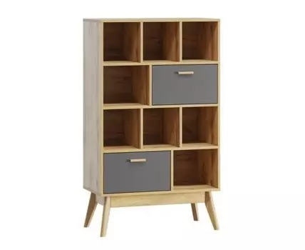 Стеллаж Нордик-3 Wood/ Grey