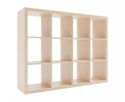 Стеллаж Пиано 4х3 (110 см, 40 см, Из кубов, Светлое дерево, 144.4)