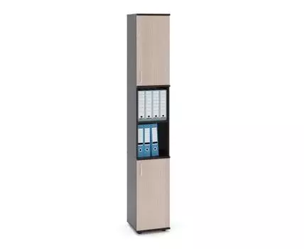 Стеллаж ШУ-32 (215.8, 35 см, С задней стенкой, Темное-светлое дерево, 30 см)