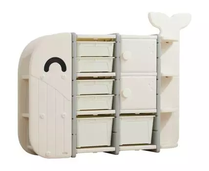 Стеллаж в детскую Кидс Вейл (83 / 115, 32, 8 секций, Напольные, Белый, 109 / 154)