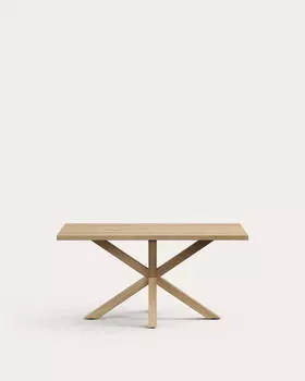 Стол Argo со столешницей из беленого дуба и металл. ножками с отделкой под дерево 160 x 90 см