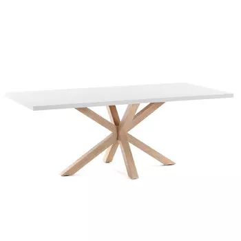 Стол Arya 200x100 белый со стальными ножками под дерево