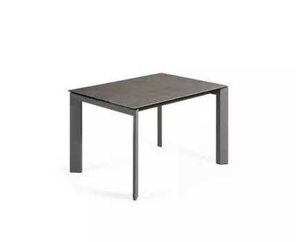 Стол Atta 120 (180) x80 антрацит керамика Vulcano Ash