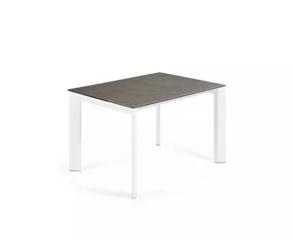 Стол Atta 120 (180) x80 белые ножки керамика Vulcano Ash