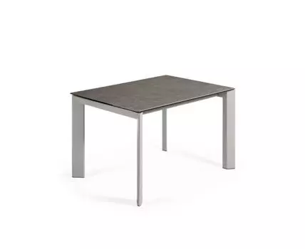Стол Atta 120 (180) x80 серый керамика Vulcano Ash