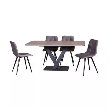 Стол Chester раздвижной (120+40) камень темный, опоры черные