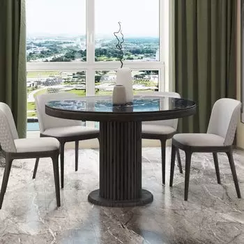 Стол Denver 110+40, круглый раздвижной, глянец