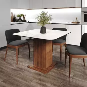 Стол Denver 110+40, квадрат раздвижной, матовый