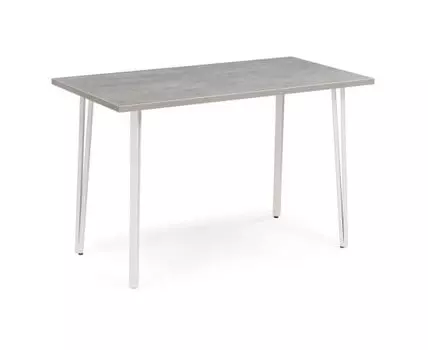 Стол Денвер Лофт 120 25 мм бетон / белый матовый (натуральный, 80)