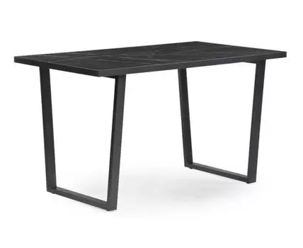 Стол деревянный Эльпатия 130х75х74 файерстоун / черный матовый