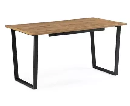 Стол деревянный Лота Лофт 140 25 мм дуб вотан / матовый черный
