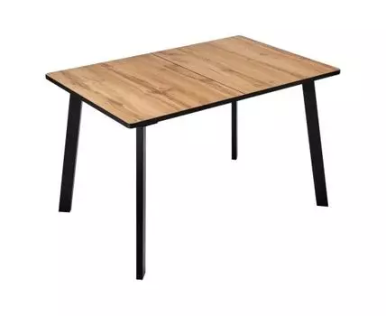 Стол Dublin раскладной 120-160х80х75 Дуб Вотан с чёрными ножками