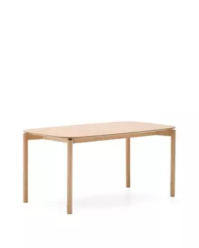 Стол Indara из шпона и каучукового дерева с натуральной отделкой 140 х 90