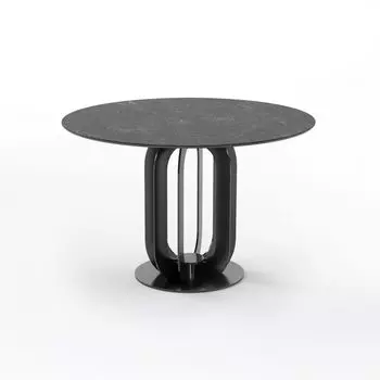 Стол круглый Castro 120, керамика матовая, черная