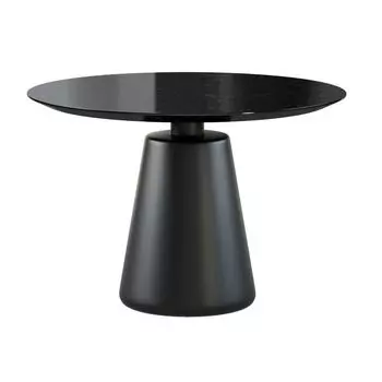 Стол круглый Ikon 100, керамика глянцевая, черная