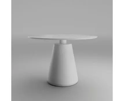 Стол круглый Ikon 100, керамика матовая, белая