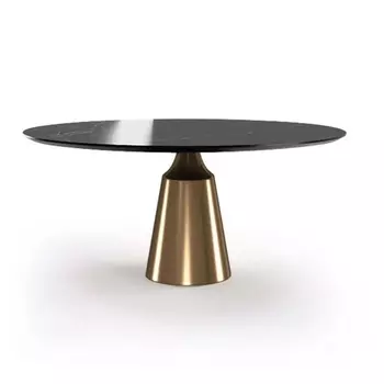 Стол круглый Lucas 120, керамика глянцевая, черная