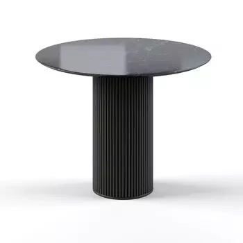 Стол круглый Nolan 100, керамика глянцевая, черная