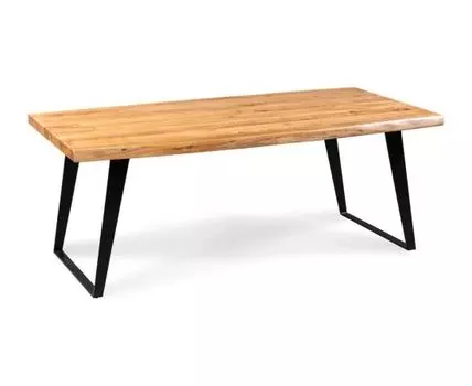 Стол лофт большой с живым краем ДЖИВАН life black