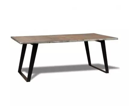 Стол лофт из массива, LIFE platinum black, 2 метра