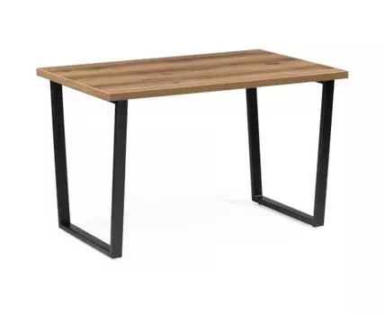 Стол Лота Лофт 120 25 мм дуб делано темный / черный матовый (Черный, 90)