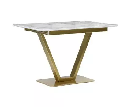 Стол на тумбе Бугун белый / золото (80)