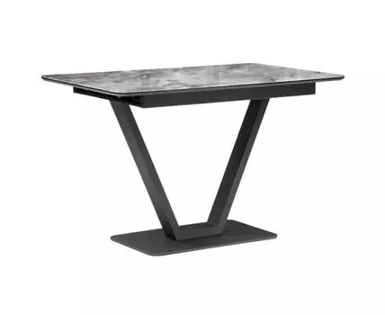 Стол на тумбе Бугун мрамор серый / черный (золотистый, серый, 80)