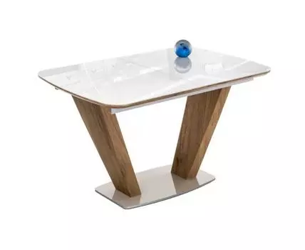 Стол на тумбе Петир белый / дуб монтана (Черный, 80)