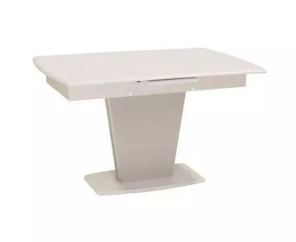 Стол на тумбе Валмиера мускат структурный / массив латте (Серый, 80)