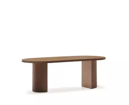 Стол Nealy с ореховым шпоном в натуральной отделке, 200 x 100 см