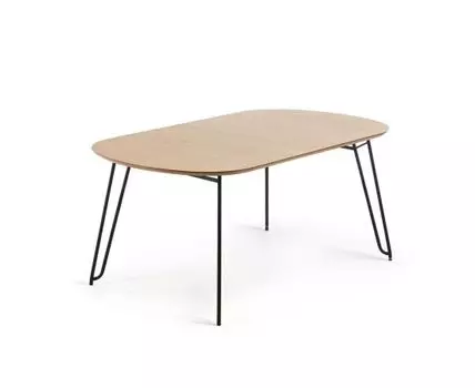 Стол Novaks 140 (220) х90 черный, шпон натуральный