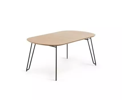 Стол Novaks 170 (320) х100 черный, шпон дерева