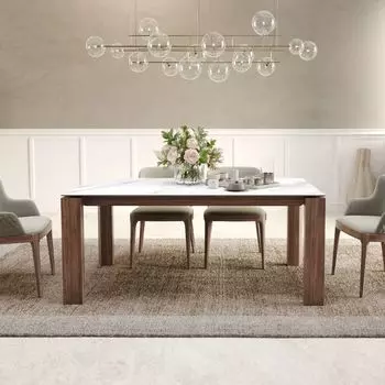 Стол обеденный Aron 180, керамика матовая белая