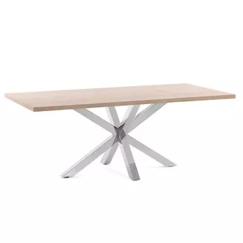 Стол обеденный Arya натуральный на хромированных ножках 200x100