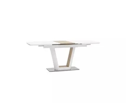Стол обеденный Атланта раскладной 160-200*90 глянцевый белый