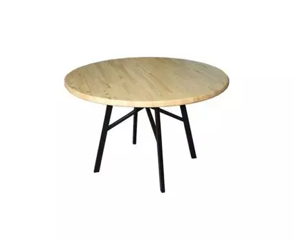 Стол обеденный круглый (бежевый, черный)