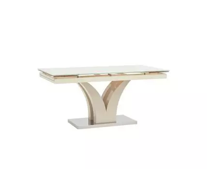 Стол обеденный Верона раскладной 160-220*90 глянцевый бежевый