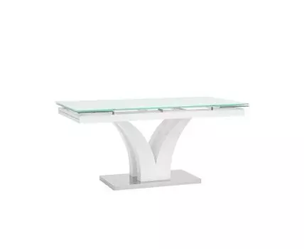 Стол обеденный Верона раскладной 160-220*90 глянцевый белый