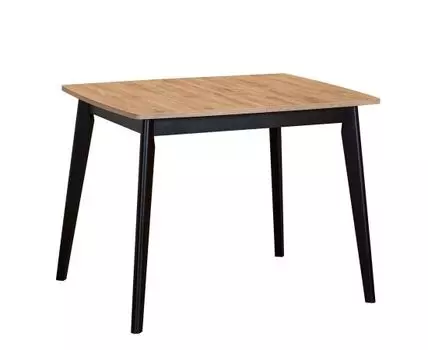 Стол Oslo раскладной 100-130x80x76см, Дуб Навара структурное, чёрный