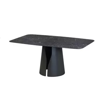 Стол овальный GIO 160, керамика матовая, черная