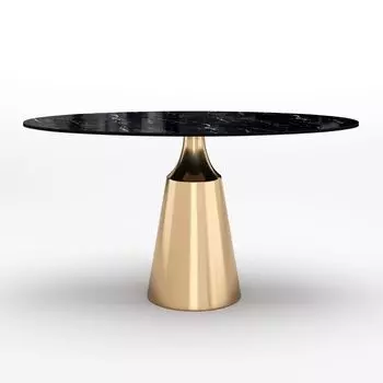 Стол овальный Lucas 160, керамика глянцевая, черная